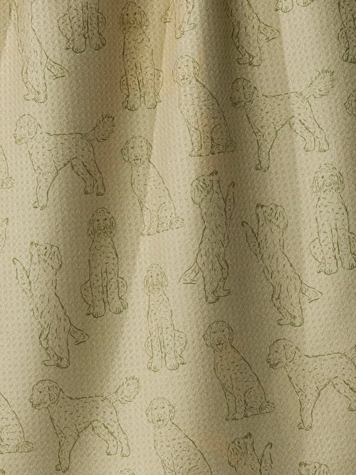 Doodle Pups Tea Towel in Aloe