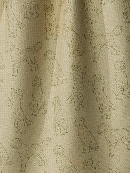 Doodle Pups Tea Towel in Aloe