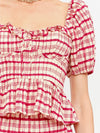Clemence Plaid Blouse in Red