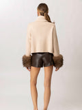 Hadley Faux Fur Sweater in Taupe