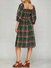 A Classic Christmas Plaid Dress in Green