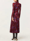 Aubriella Dress in Dark Plum Multi