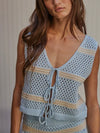 Sitting Seaside Stripe Vest in Sky Blue