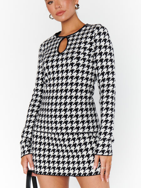 Tippi Skirt in Houndstooth Knit