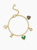 Campbell Heart Charm Bracelet in Green