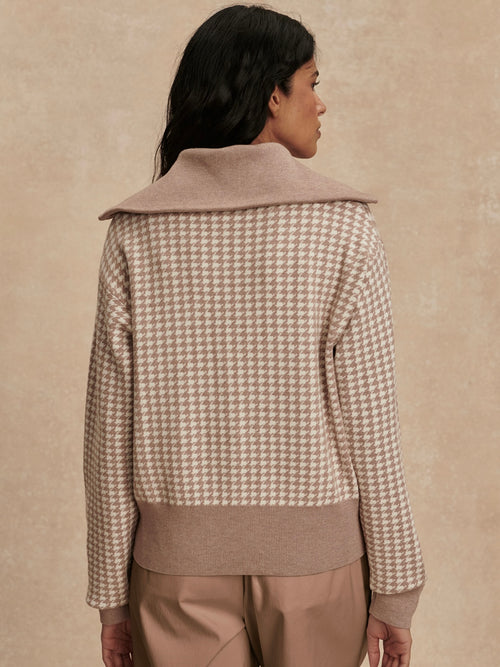 Ablett Jacquard Knit Jacket in Taupe