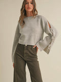 All About The Sleeves Sweater in Grey