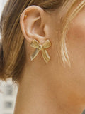 Lillian Ribbed Bow Studs