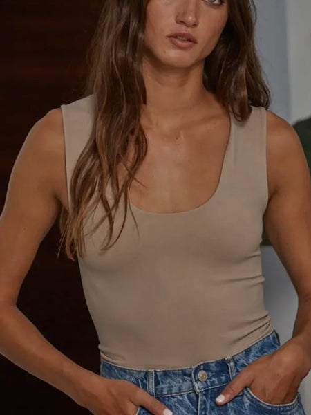Doubled Up Tank in Light Taupe