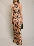 Wild Streak Halter Dress in Tiger