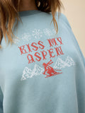 Kiss My Aspen Shrunken Raglan Sweatshirt in Ethereal Blue