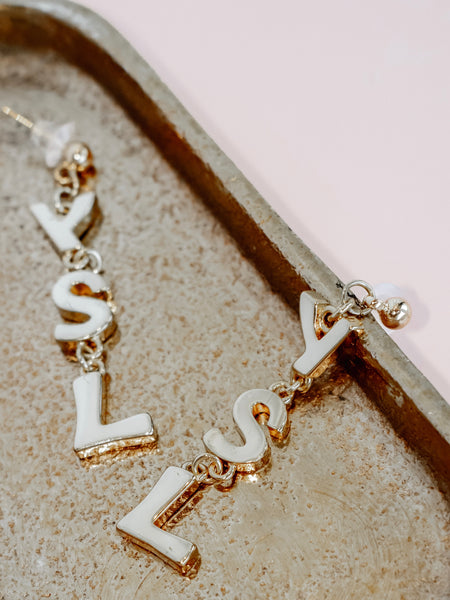 Repurposed 3 Letter Earring in Gold