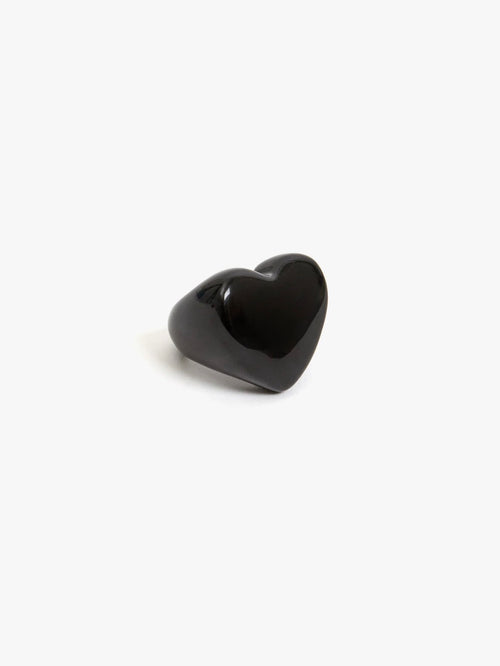 Grande Heart Ring in Black