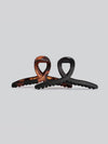 Recycled Plastic Large Loop Claw 2pc in Black & Tort