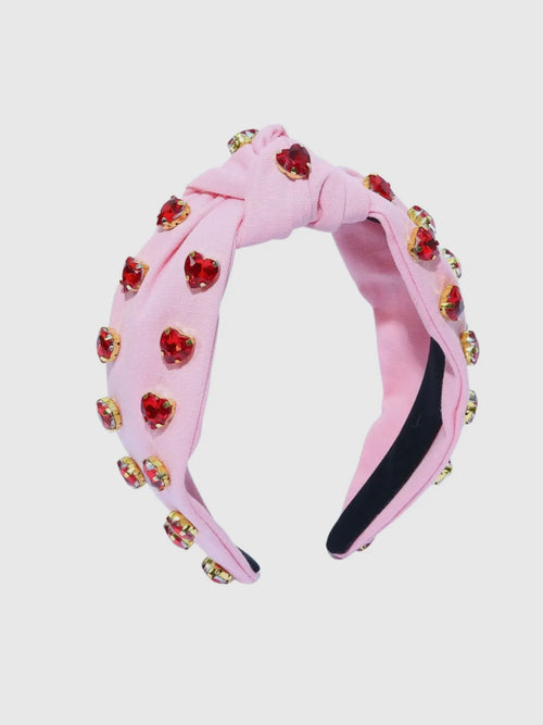 Love On The Brain Headband in Pink & Red