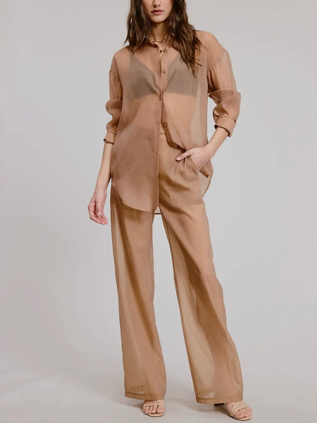 Sheer Intentions Pant in Taupe