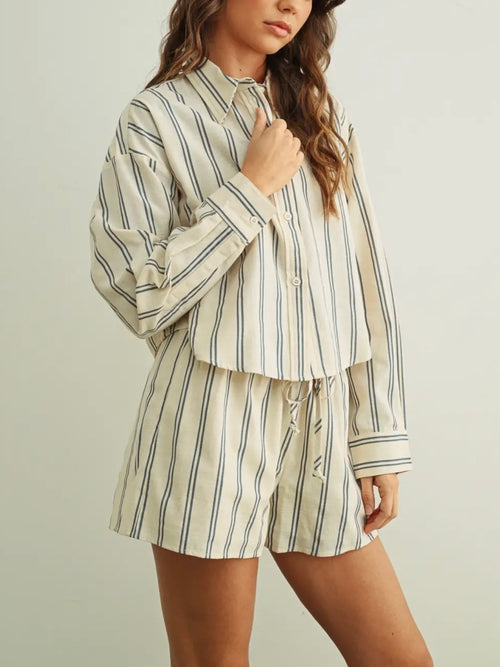 Line Dance Short in Blue Stripe