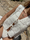 X RAILS Paz Top in White Seashell Crochet