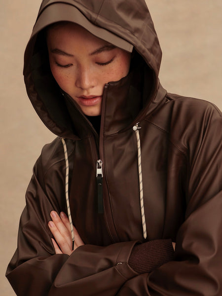 Kirsten Rain Coat in Dark Truffle