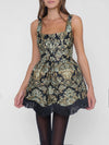 Knightley Mini Dress in Midnight Brocade
