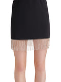 Elenora Crystal Fringe Dress in Black