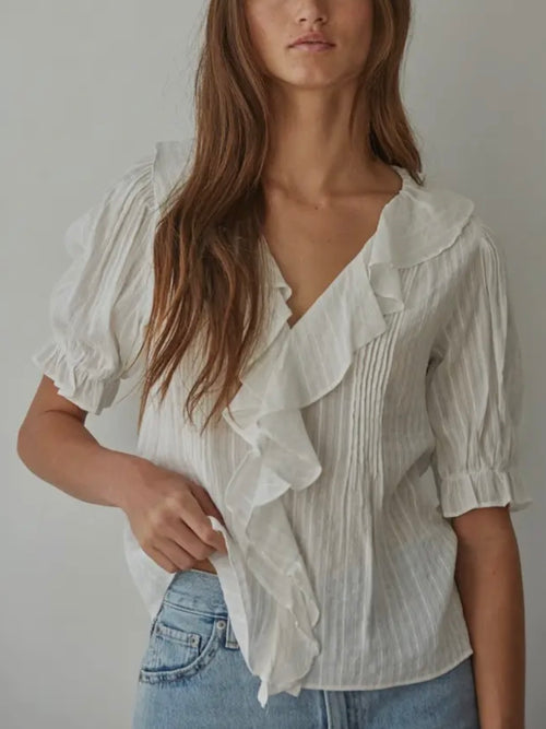 Perhaps A Puff Sleeve Blouse in Off White