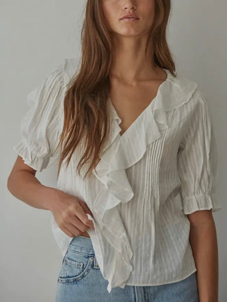 Perhaps A Puff Sleeve Blouse in Off White