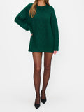Canyon Tunic Sweater in Emerald Cable Knit