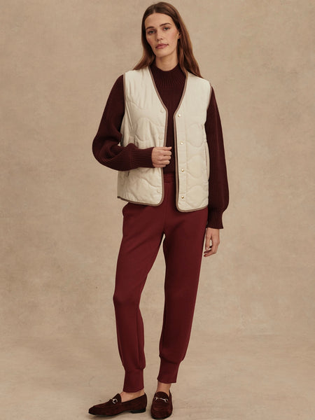 Lori Reversible Gilet in Ash Taupe & Birch