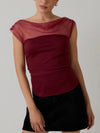 Meshed To Perfection Top in Burgundy