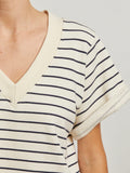 Briggs Terry Short Sleeve Sweatshirt in Night Stripe