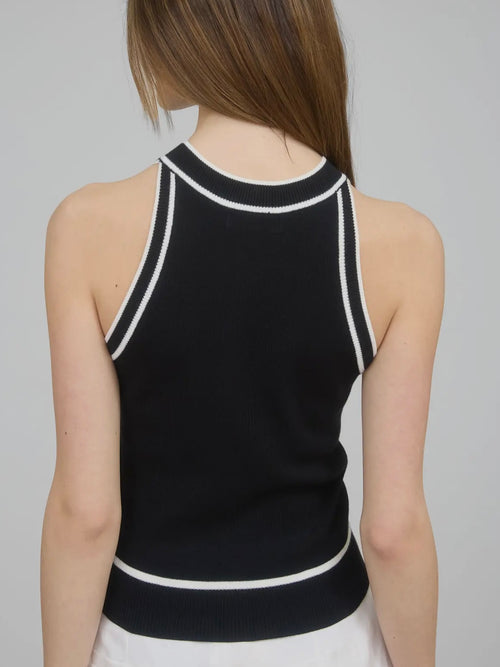 Came To Contrast Tank in Black