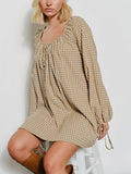 Plaid About Her Mini Dress in Olive