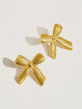 Lillian Ribbed Bow Studs