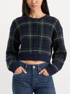 The Jacquard Cardigan in Forest Plaid