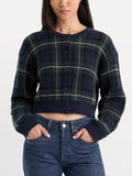 The Jacquard Cardigan in Forest Plaid