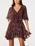 Lilah Dress in Eggplant Floral