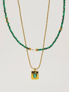 Harlynn Green Beaded Layer Necklace