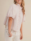 Ruffles At The Resort Button Up in Pink