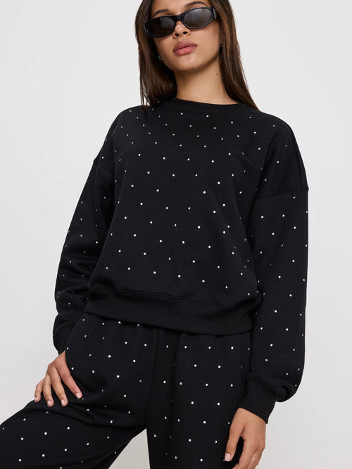 Crystal Crewneck Sweatshirt in Black