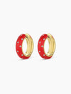 Noel Enamel Shimmer Hoops in Red