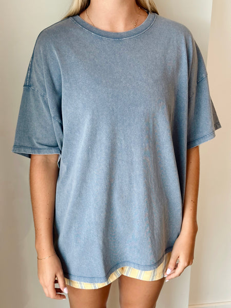 Must Be Mineral Oversized Tee in Dusty Blue