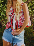 Giddy Up Cowgirl Tie Top in Red