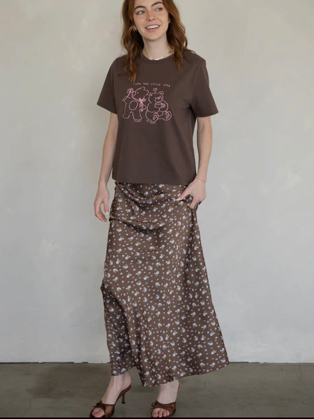 Aurora Skirt in Brown Floral
