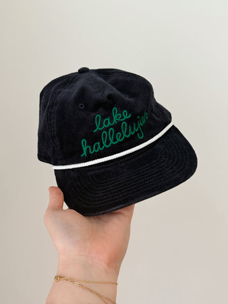 Lake Hallelujah Cord Hat in Navy