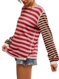 Sawyer Stripe Tee in Plum