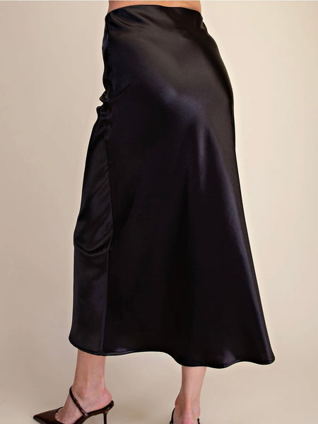 All That Glitters Midi Skirt in Black