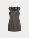 The Cap Sleeve Mini Dress in Charcoal Houndstooth