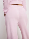 Brushed Fleece Wide Leg Pant in Washed Cotton Candy