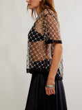 Loir Embellished Knit Top in Black